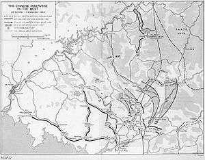 A map of Northwest Korea with arrows pointing towards Unsan and Kunu-ri