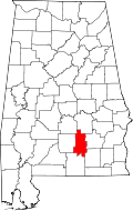 State map highlighting Crenshaw County