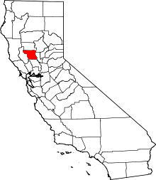 State map highlighting Colusa County