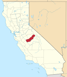 State map highlighting Madera County