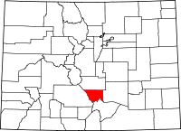 State map highlighting Custer County