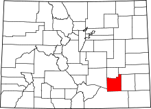 State map highlighting Otero County