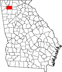 State map highlighting Gordon County