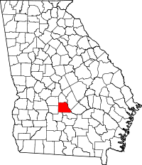 State map highlighting Wilcox County