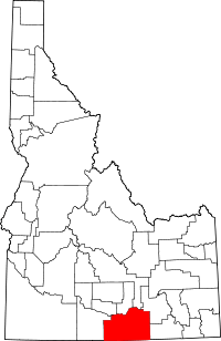 State map highlighting Cassia County