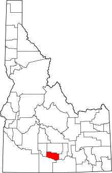 State map highlighting Jerome County