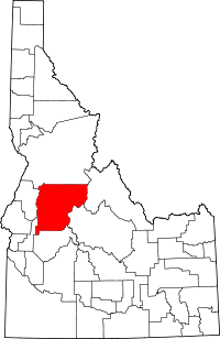 State map highlighting Valley County