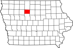 Map of Iowa highlighting Humboldt County