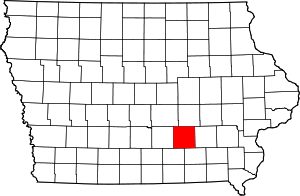 Map of Iowa highlighting Mahaska County