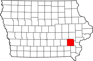 Map of Iowa highlighting Washington County