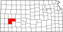 State map highlighting Finney County