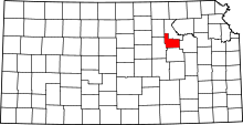 State map highlighting Geary County