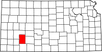 Map of Kansas highlighting Gray County