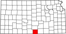 State map highlighting Harper County