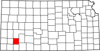 Map of Kansas highlighting Haskell County