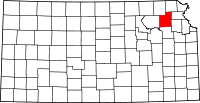 Map of Kansas highlighting Jackson County