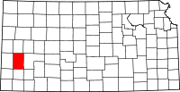 State map highlighting Kearny County