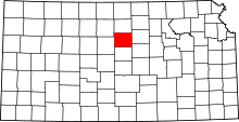 Map of Kansas highlighting Lincoln County