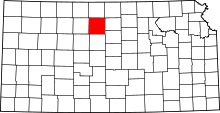 Map of Kansas highlighting Osborne County