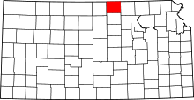 Map of Kansas highlighting Republic County