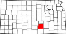 State map highlighting Sedgwick County