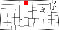 Map of Kansas highlighting Smith County