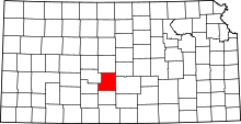 Map of Kansas highlighting Stafford County