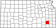 State map highlighting Wilson County