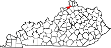 State map highlighting Gallatin County