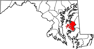 Map of Maryland highlighting Talbot County