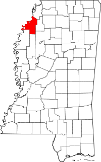 State map highlighting Coahoma County