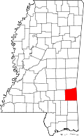 State map highlighting Wayne County