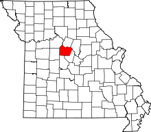 A state map highlighting Cooper County in the middle part of the state.