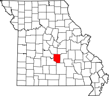 A state map highlighting Pulaski County in the middle part of the state.