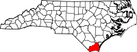 State map highlighting Brunswick County