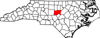 State map highlighting Chatham County