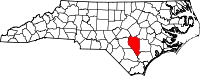 State map highlighting Sampson County