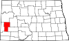 State map highlighting Billings County