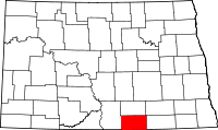 Map of North Dakota highlighting McIntosh County