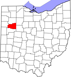 Map of Ohio highlighting Allen County