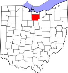 State map highlighting Huron County