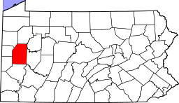 Map of Pennsylvania highlighting Butler County