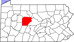 State map highlighting Clearfield County