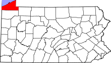 State map highlighting Erie County