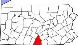 State map highlighting Franklin County