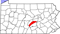 State map highlighting Juniata County