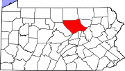 State map highlighting Lycoming County