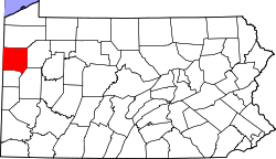 State map highlighting Mercer County