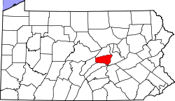 State map highlighting Snyder County