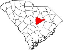 Map of South Carolina highlighting Sumter County